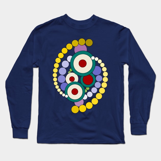 Circles Abstract Artwork Long Sleeve T-Shirt by AzureLionProductions